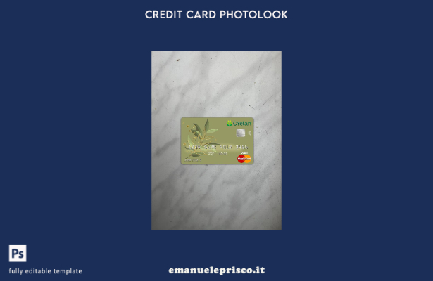 modello frontale photolook della carta master Crelan Belgio stile verificato